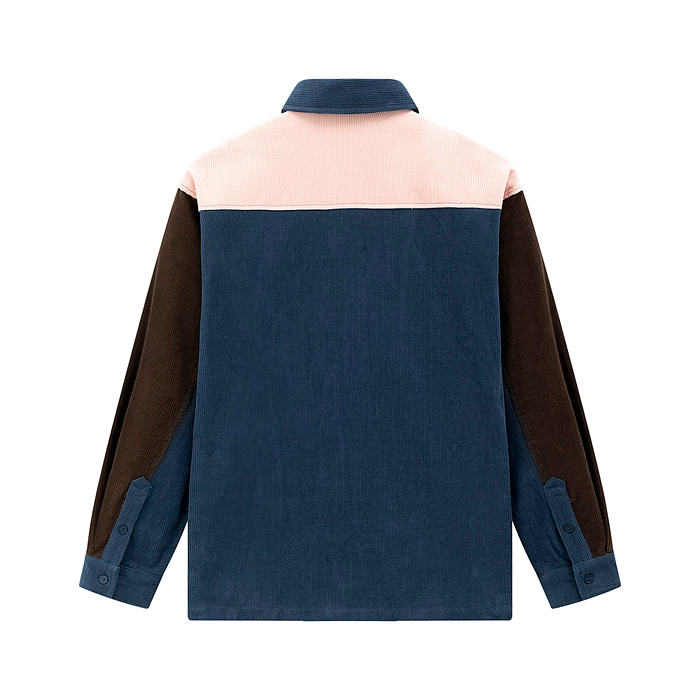 Рубашка YMKASHIX Velvet Color block zip кор/син/роз