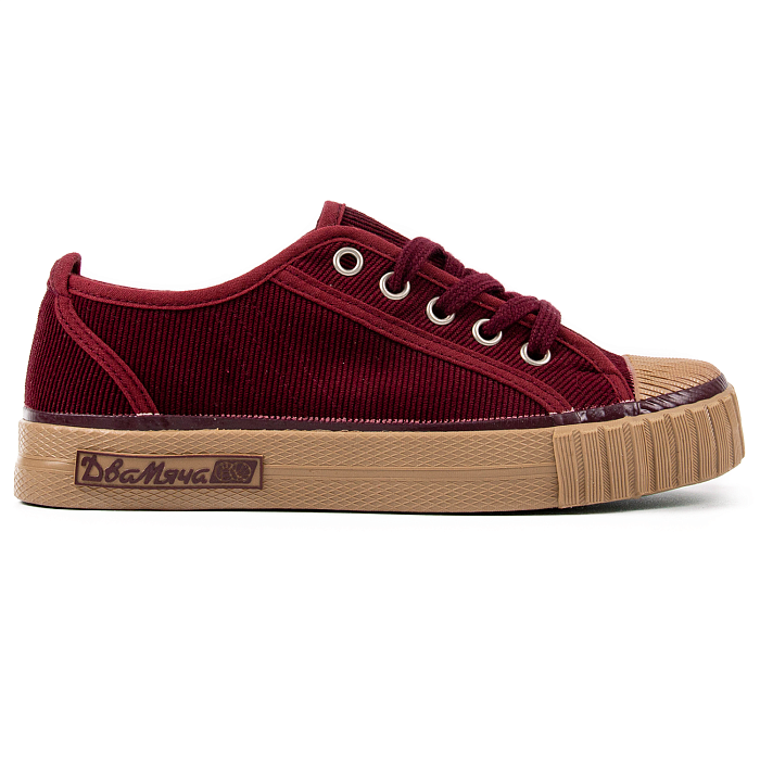 Кеды Два мяча 1971-LC CRD низкие бордо вельвет